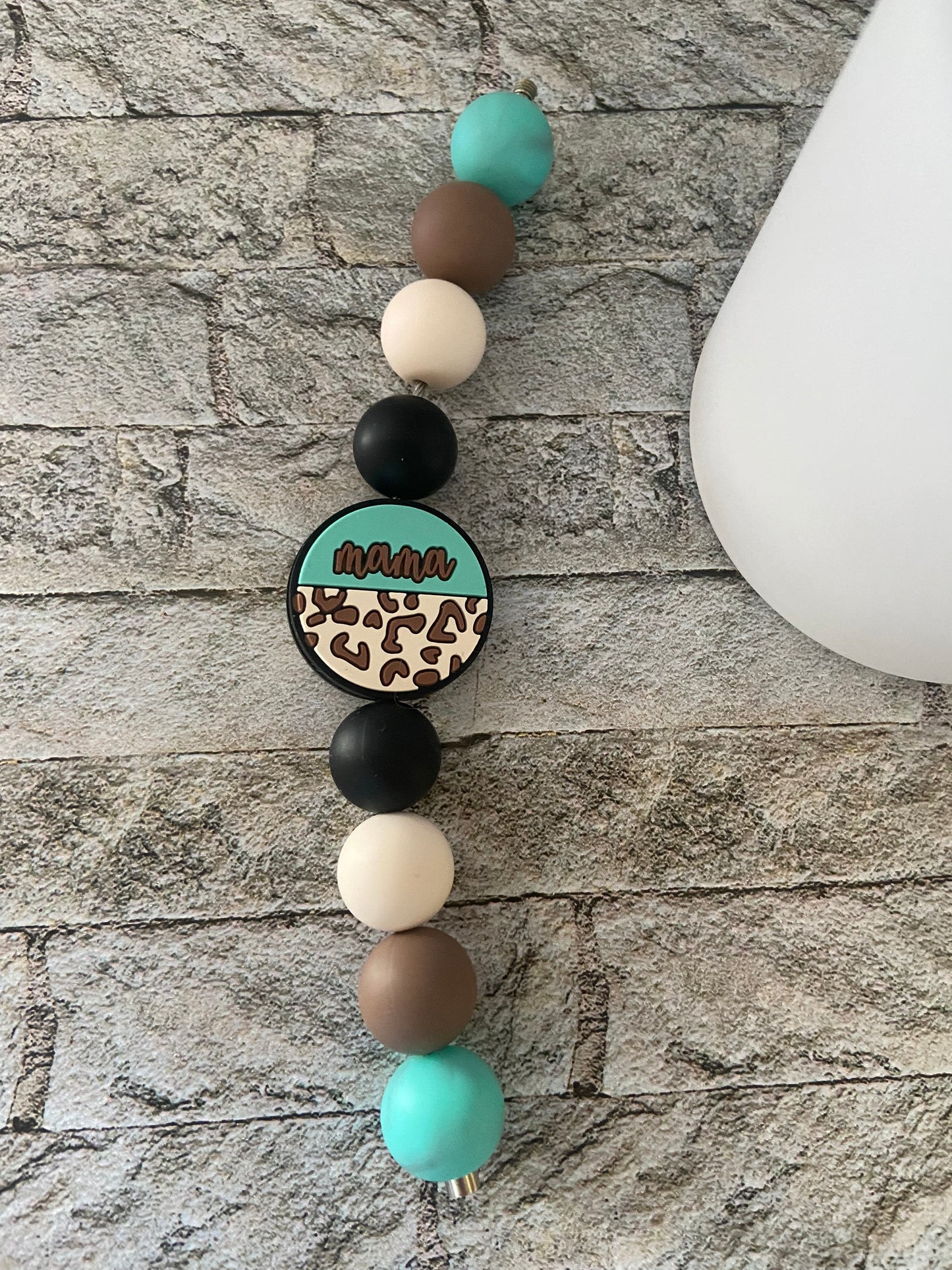 Leopard and Turquoise Mama Cup Charm