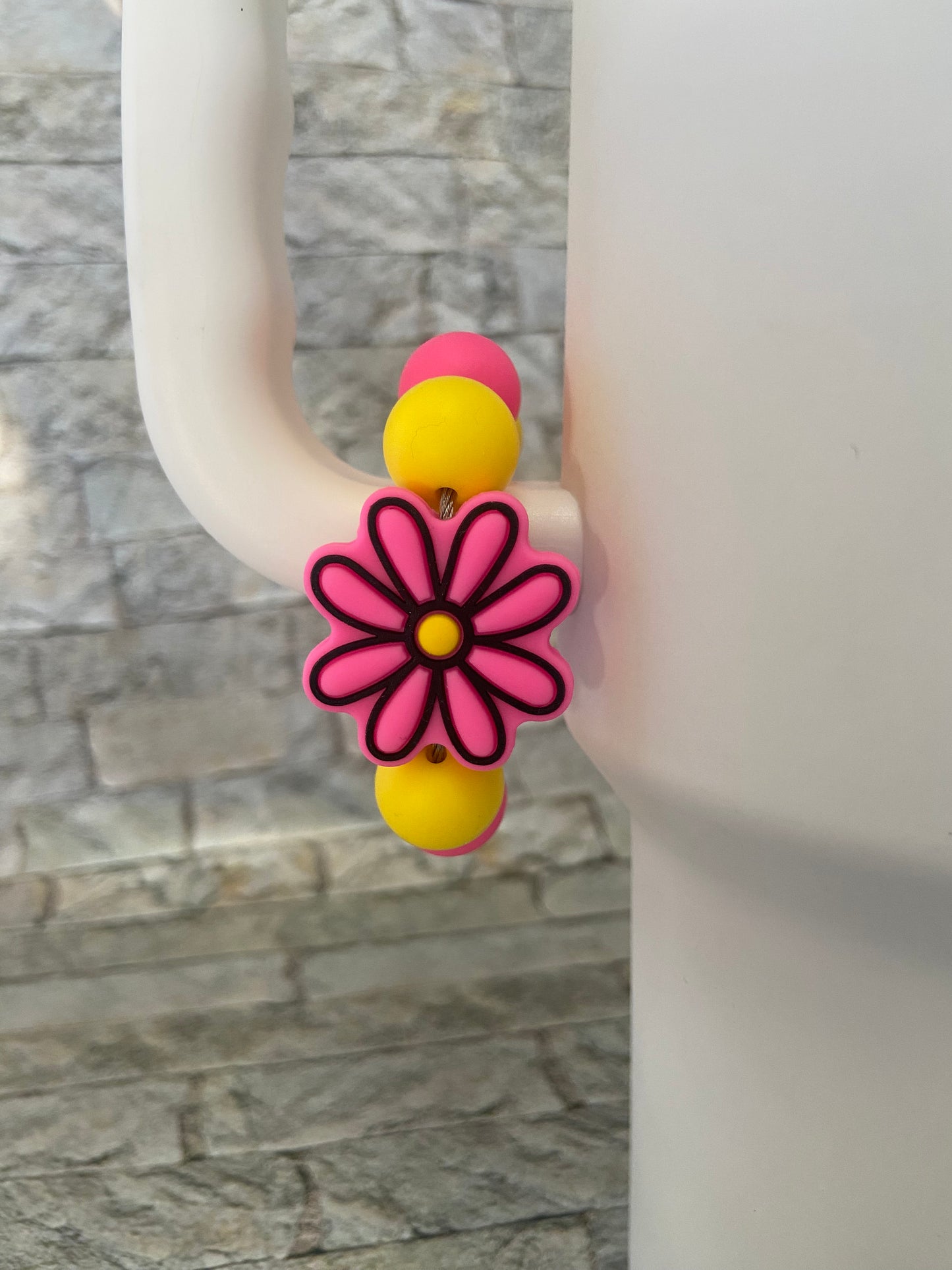 Pink Flower Cup Charm