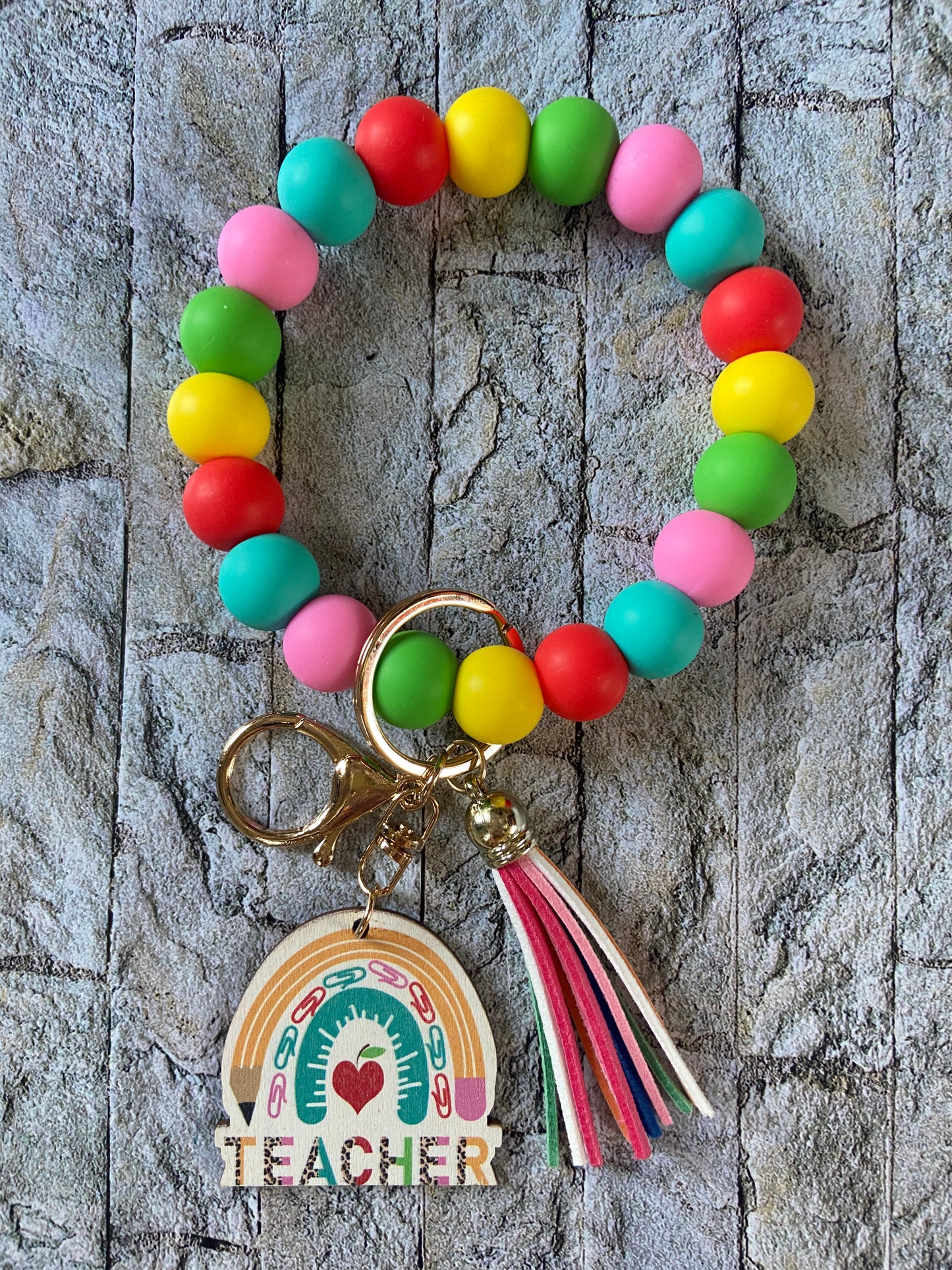 Teacher Rainbow Wristlet